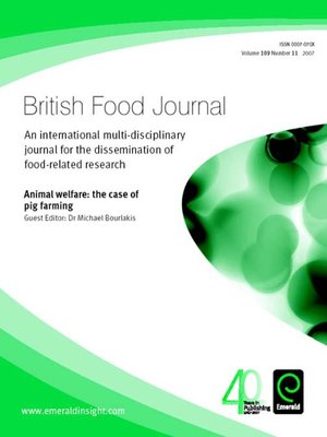 cover image of British Food Journal, Volume 109, Issue 11